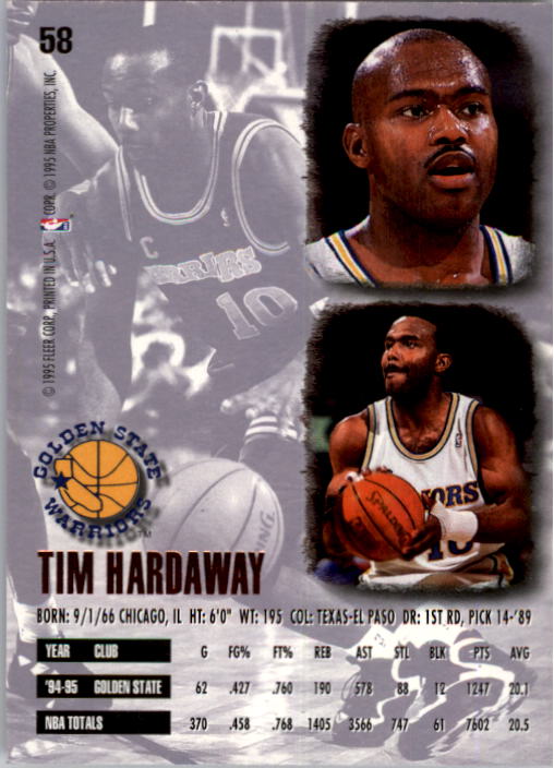 1995-96 Ultra #58 Tim Hardaway back image