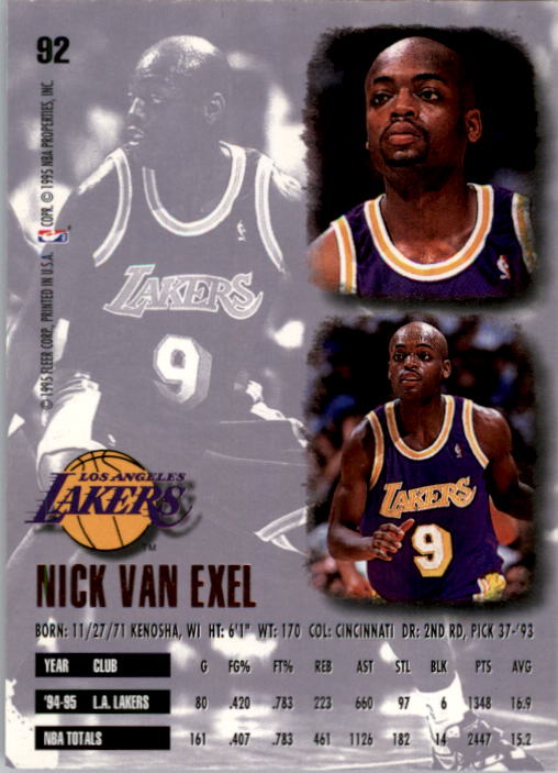 1995-96 Ultra #92 Nick Van Exel back image