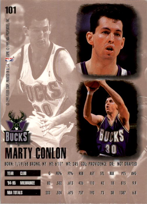 1995-96 Ultra #101 Marty Conlon back image