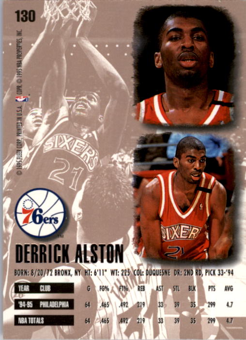 1995-96 Ultra #130 Derrick Alston back image