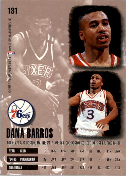 1995-96 Ultra #131 Dana Barros back image
