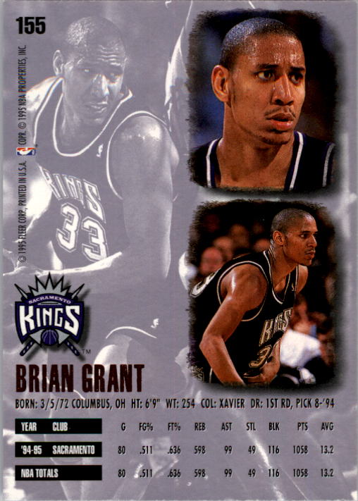 1995-96 Ultra #155 Brian Grant back image