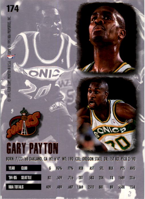 1995-96 Ultra #174 Gary Payton back image