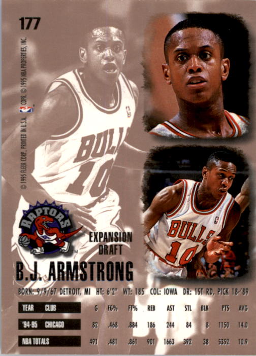 1995-96 Ultra #177 B.J. Armstrong back image