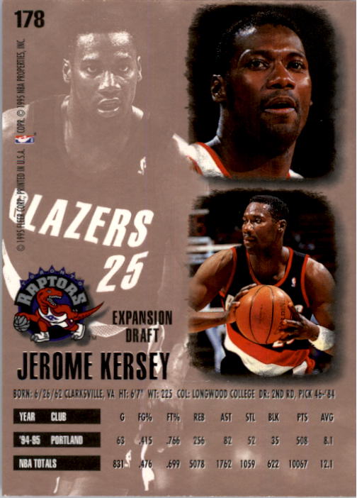 1995-96 Ultra #178 Jerome Kersey back image