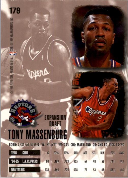 1995-96 Ultra #179 Tony Massenburg back image
