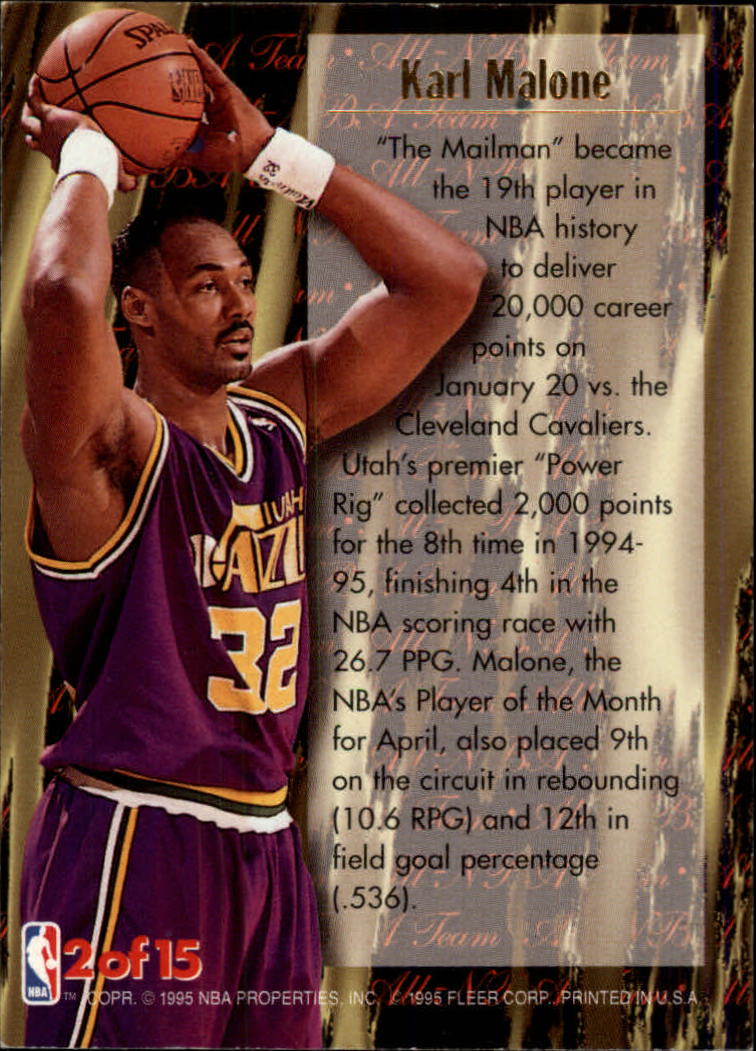 1995-96 Ultra All-NBA #2 Karl Malone back image