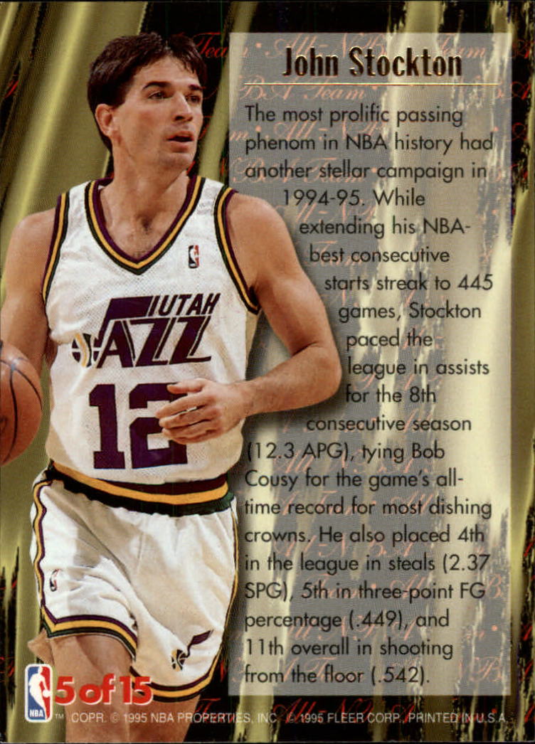 1995-96 Ultra All-NBA #5 John Stockton back image
