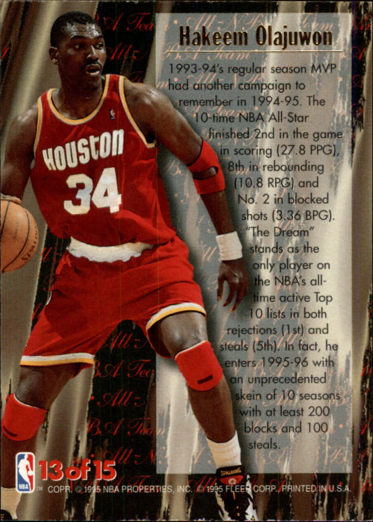 1995-96 Ultra All-NBA #13 Hakeem Olajuwon back image