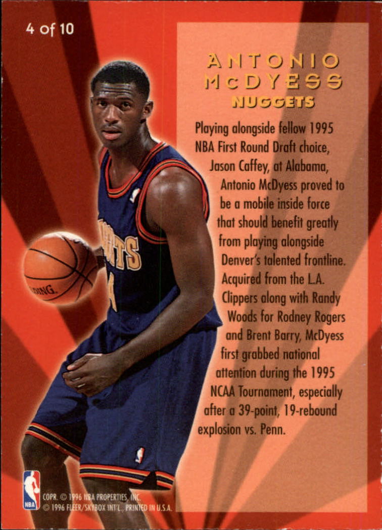1995-96 Ultra All-Rookies #4 Antonio McDyess DP back image