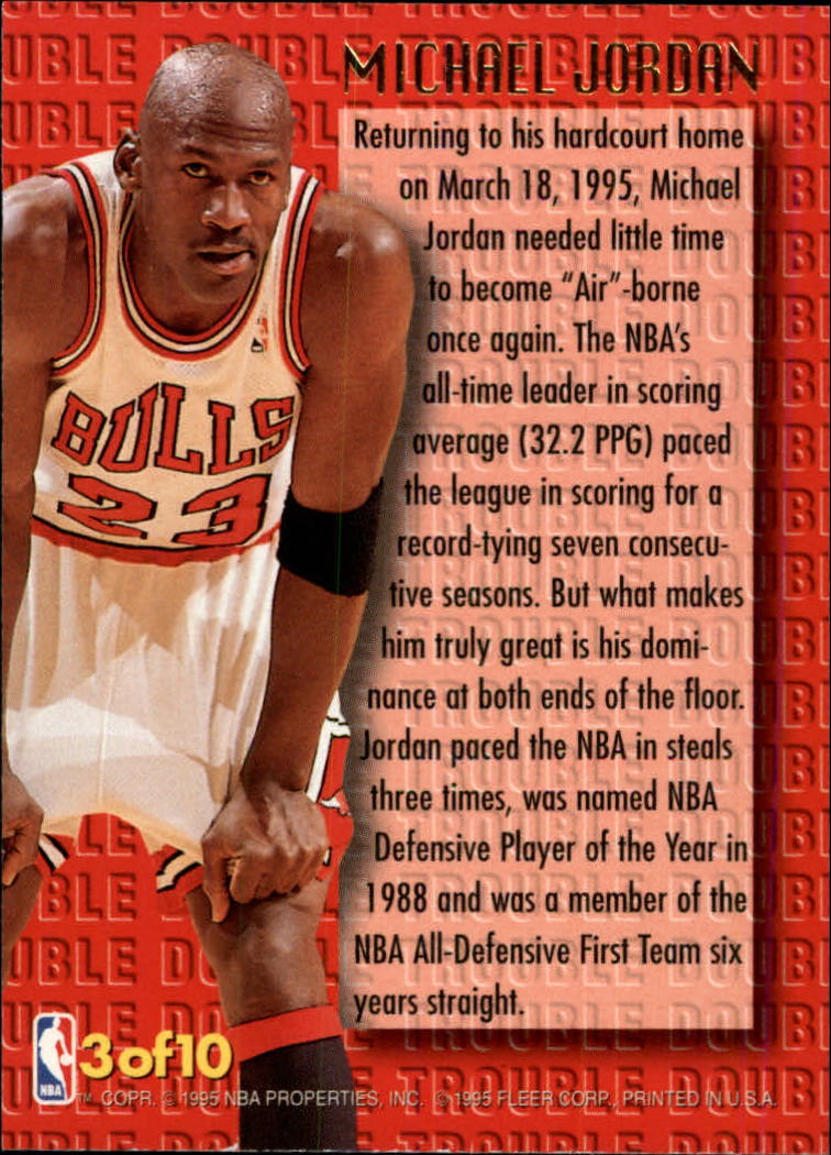 1995-96 Ultra Double Trouble #3 Michael Jordan back image