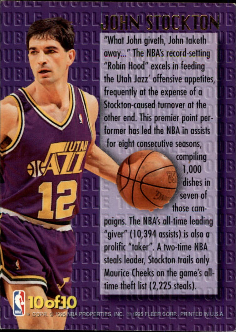 1995-96 Ultra Double Trouble #10 John Stockton back image