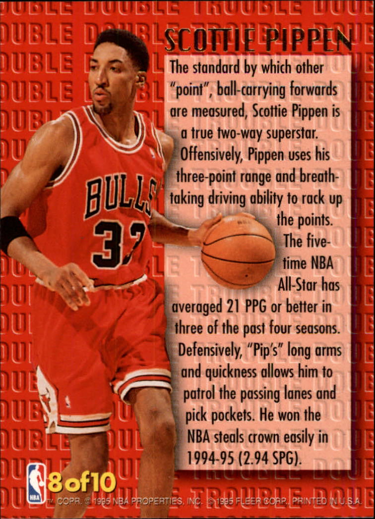 1995-96 Ultra Double Trouble Gold Medallion #8 Scottie Pippen back image