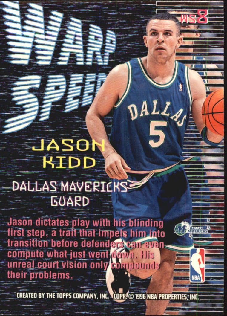 1995-96 Stadium Club Warp Speed #WS8 Jason Kidd back image