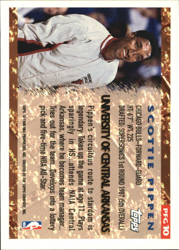 1995-96 Topps Pan For Gold #PFG10 Scottie Pippen back image
