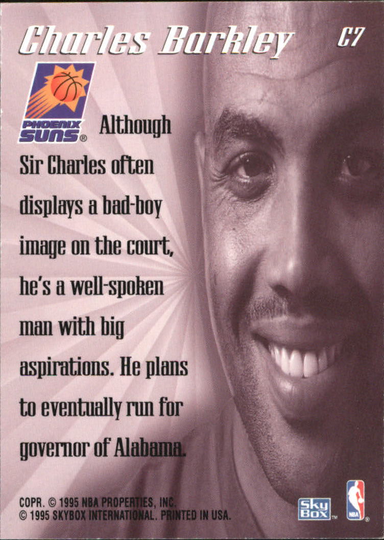 1995-96 SkyBox Premium Close-Ups #C7 Charles Barkley back image