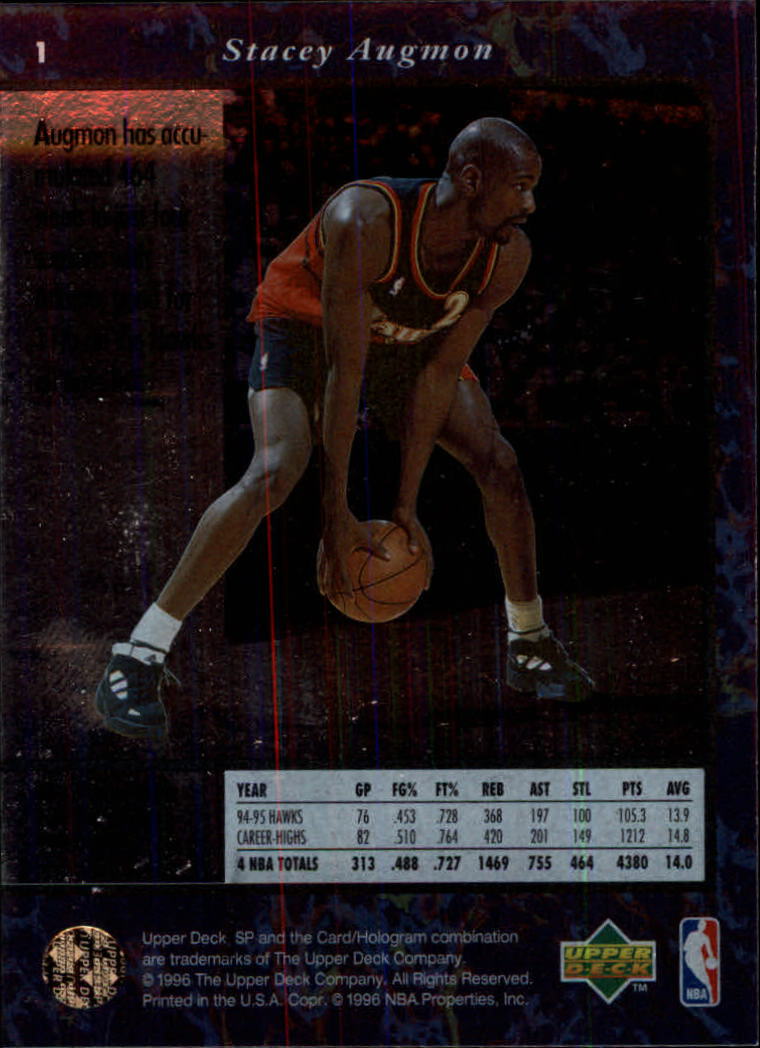 1995-96 SP #1 Stacey Augmon back image
