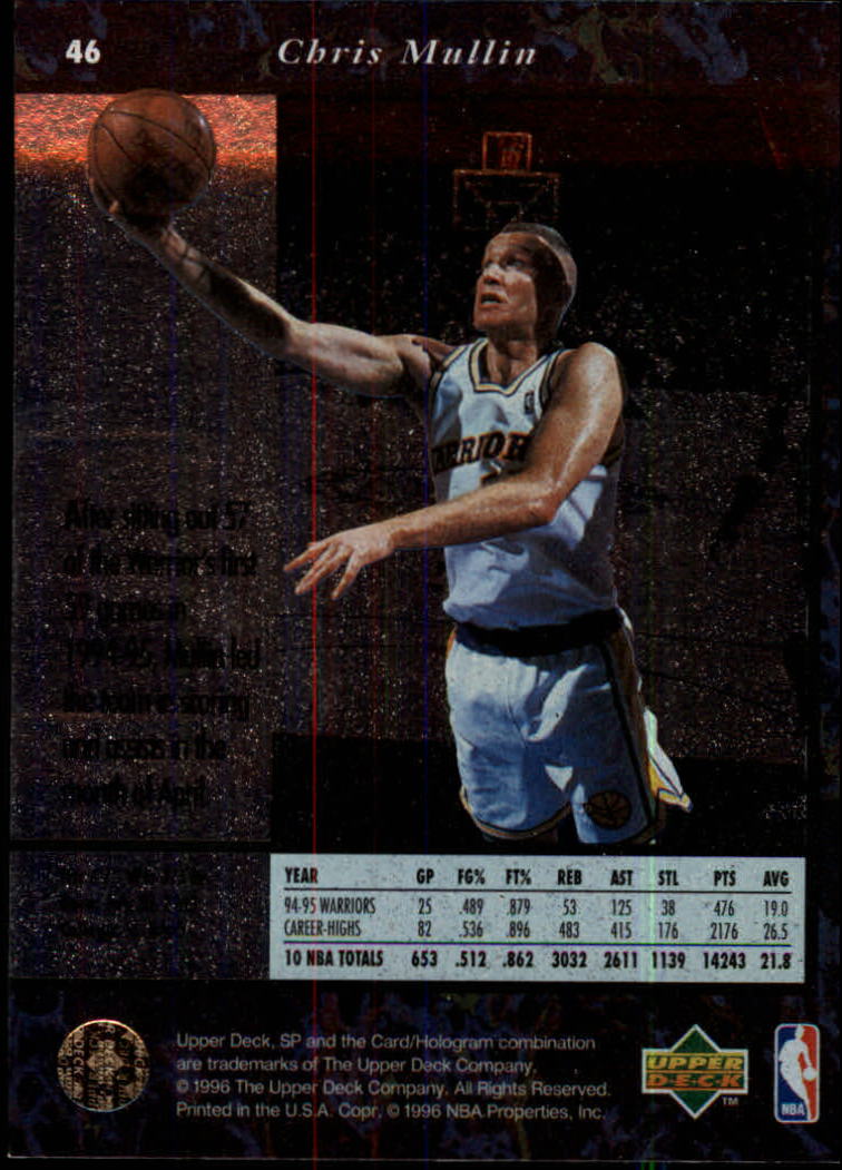 1995-96 SP #46 Chris Mullin back image
