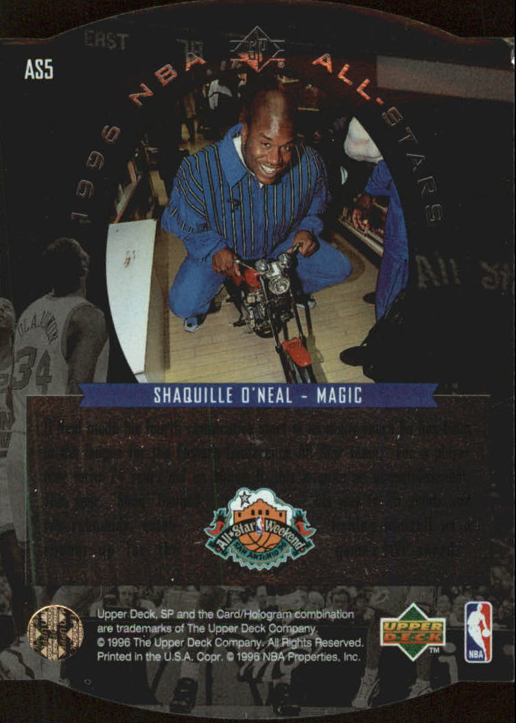 1995-96 SP All-Stars #AS5 Shaquille O'Neal back image