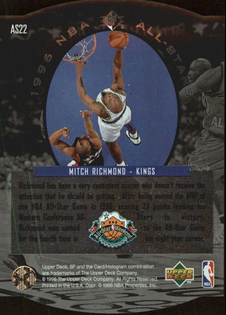 1995-96 SP All-Stars #AS22 Mitch Richmond back image