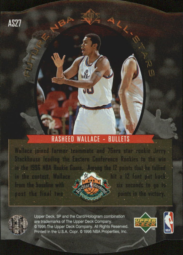 1995-96 SP All-Stars Gold #AS27 Rasheed Wallace back image