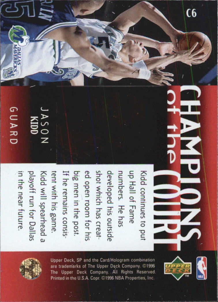 1995-96 SP Championship Champions of the Court #C6 Jason Kidd back image