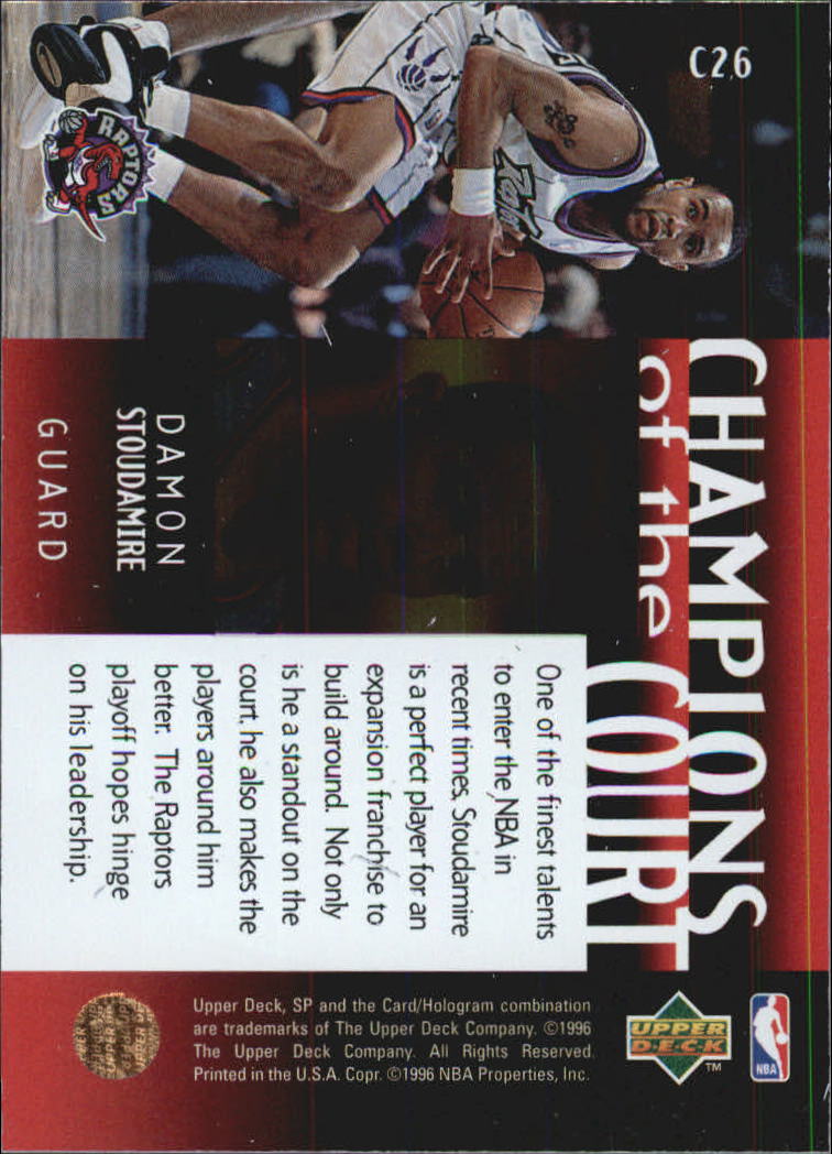 1995-96 SP Championship Champions of the Court #C26 Damon Stoudamire back image