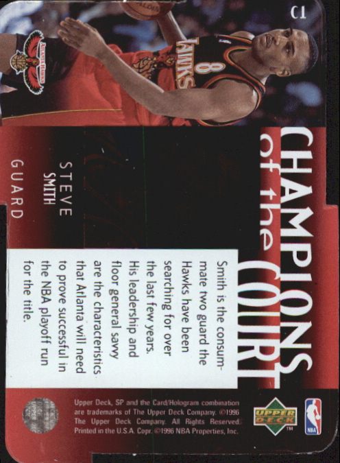 1995-96 SP Championship Champions of the Court Die Cuts #C1 Steve Smith