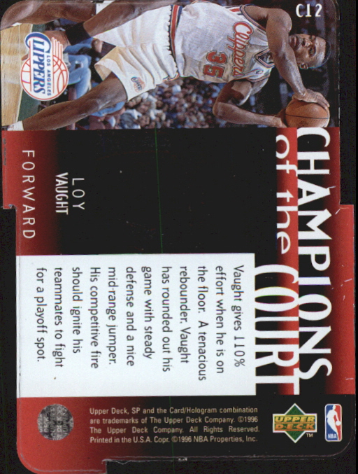 1995-96 SP Championship Champions of the Court Die Cuts #C12 Loy Vaught back image