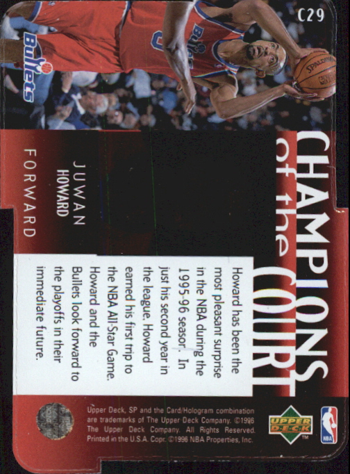 1995-96 SP Championship Champions of the Court Die Cuts #C29 Juwan Howard back image