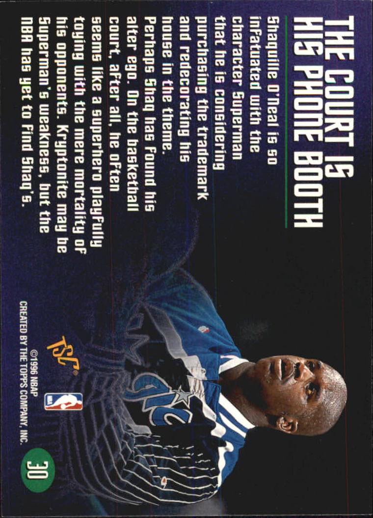 1995-96 Stadium Club Members Only 50 #30 Shaquille O'Neal back image