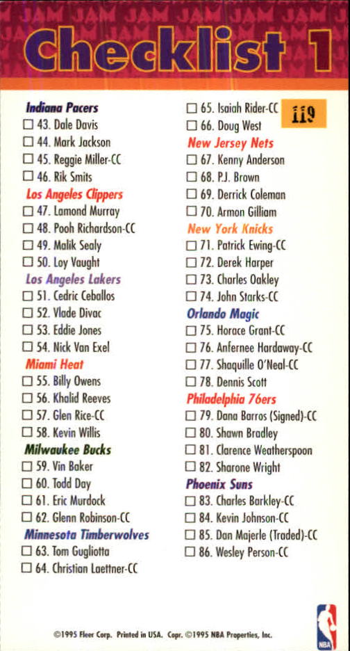 B1651- 1995-96 Jam Session Bk Cards 1-119 +Inserts -You Pick- 15+ FREE US SHIP - Picture 174 of 207