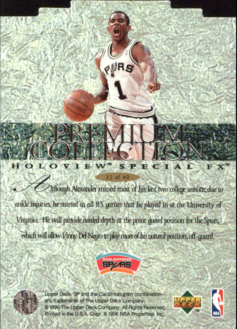 1995-96 SP Holoviews Die Cuts #PC32 Cory Alexander
