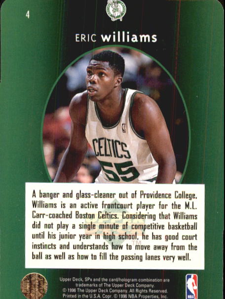 1996 SPx #4 Eric Williams back image