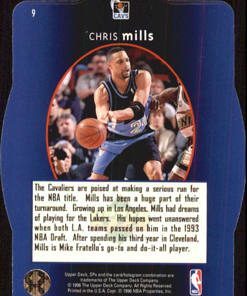 1996 SPx #9 Chris Mills back image