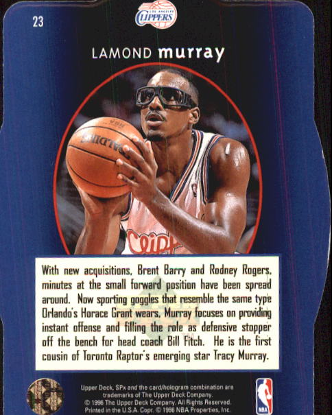 1996 SPx #23 Lamond Murray back image