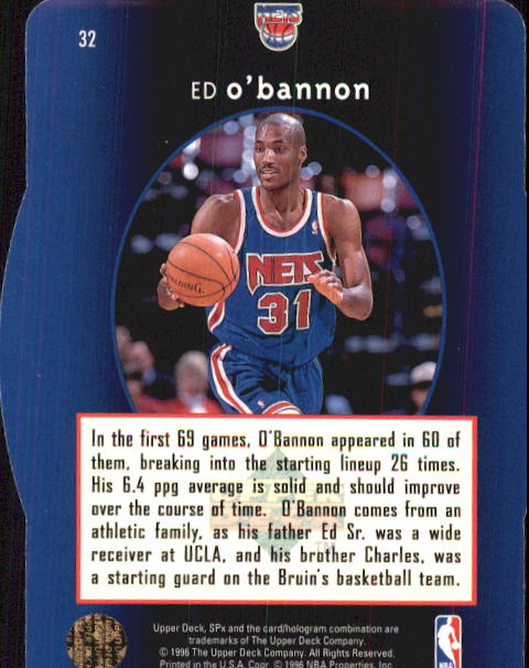 1996 SPx #32 Ed O'Bannon back image