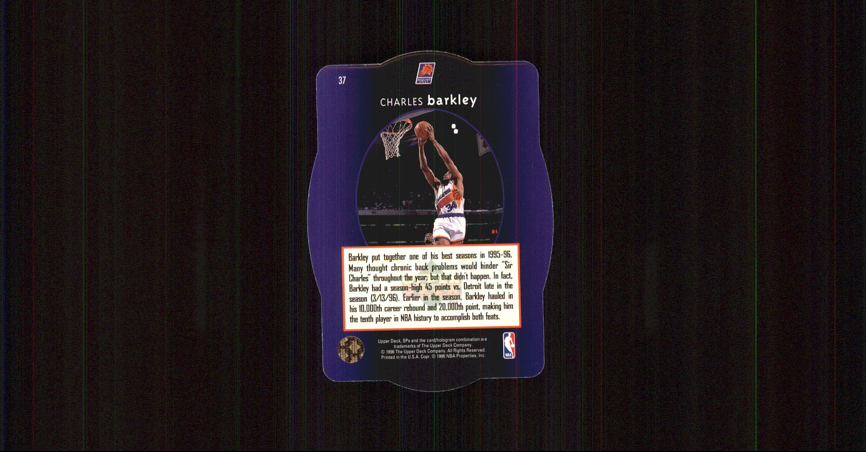1996 SPx #37 Charles Barkley back image