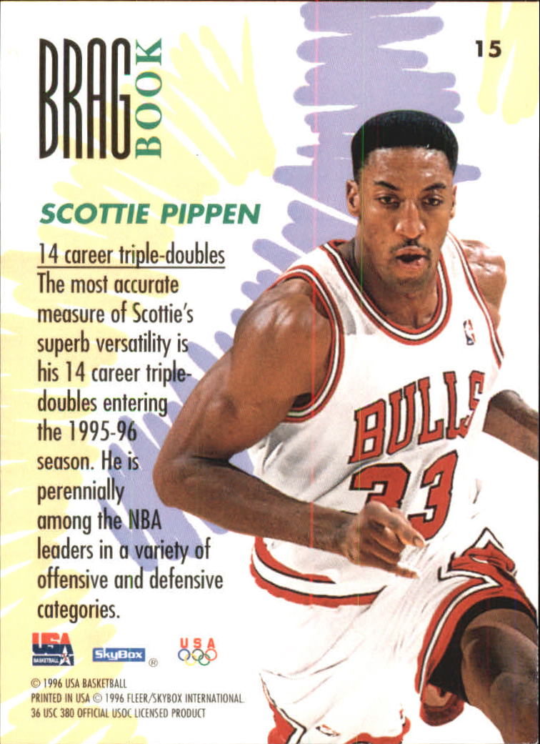 1996 SkyBox USA #15 Scottie Pippen back image