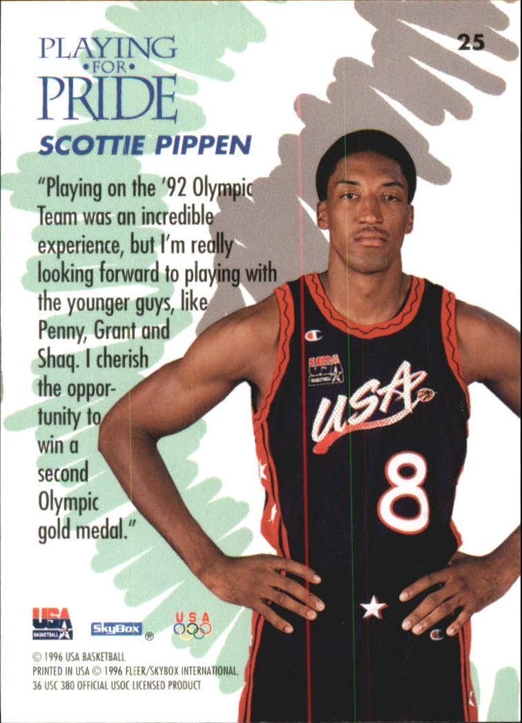 1996 SkyBox USA #25 Scottie Pippen back image
