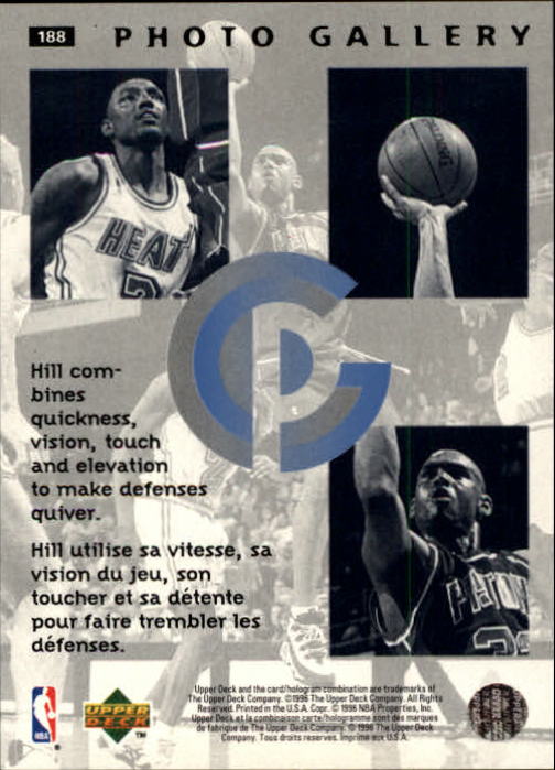 1995-96 Collector's Choice International French II #188 Grant Hill PG back image