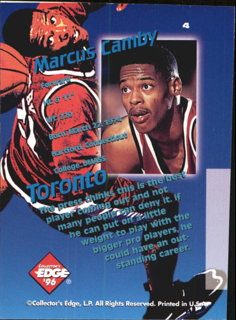 1996 Collector's Edge Key Kraze Gold #4 Marcus Camby back image