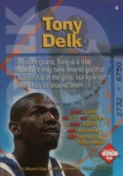 1996 Collector's Edge Radical Recruits #6 Tony Delk back image