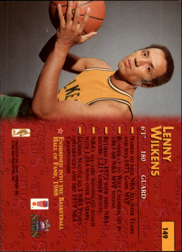 1996 Topps Stars #149 Lenny Wilkens back image