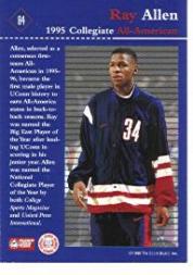1996 Score Board Rookies #84 Ray Allen AA back image