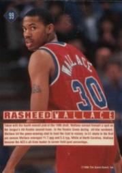 1996 Score Board Rookies #99 Rasheed Wallace BG back image