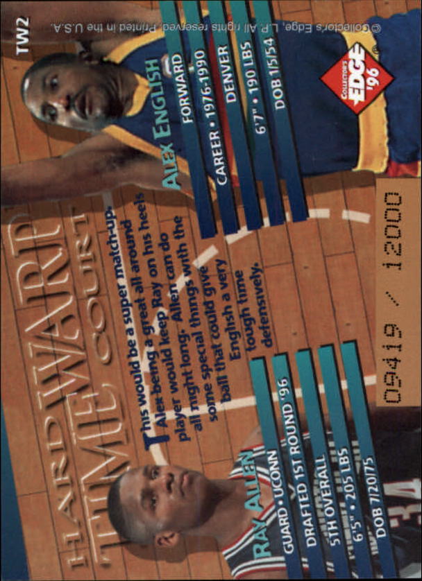 1996 Collector's Edge Time Warp #2 Ray Allen/Alex English back image