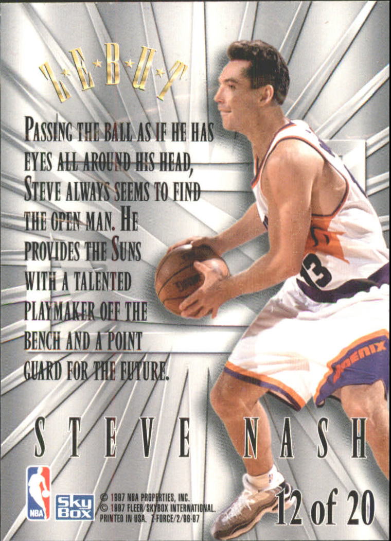 1996-97 Z-Force Zebut #12 Steve Nash back image
