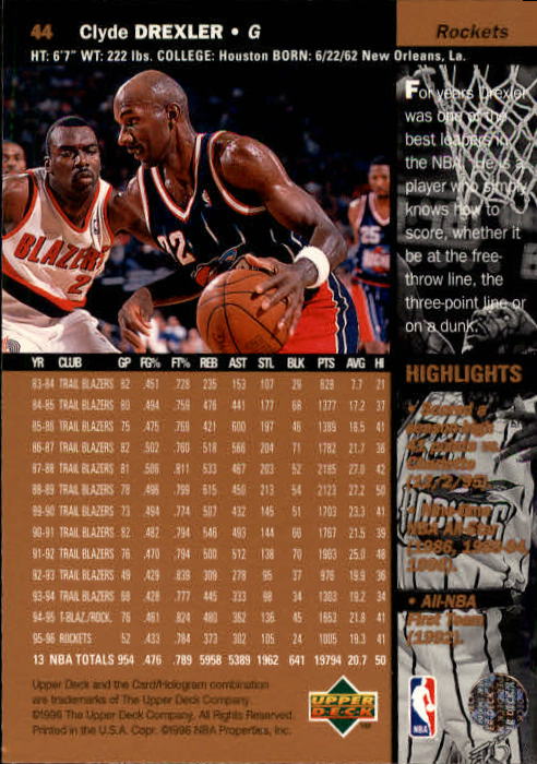 Clyde Drexler cards (1989-2022) Blazers Rockets - You Choose - Picture 106 of 162