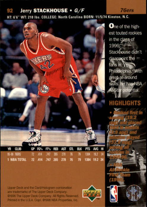B2146- 1996-97 Upper Deck Bk Cards 1-250 +Rookies -You Pick- 15+ FREE US SHIP - Picture 123 of 449